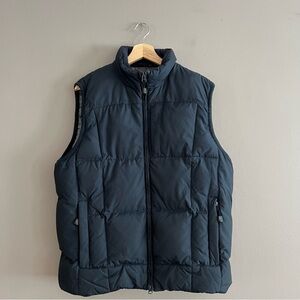 Eddie Bauer Goose Down Puffer Vest Mens Full Zipper Hiking Outdoors Navy Blue M